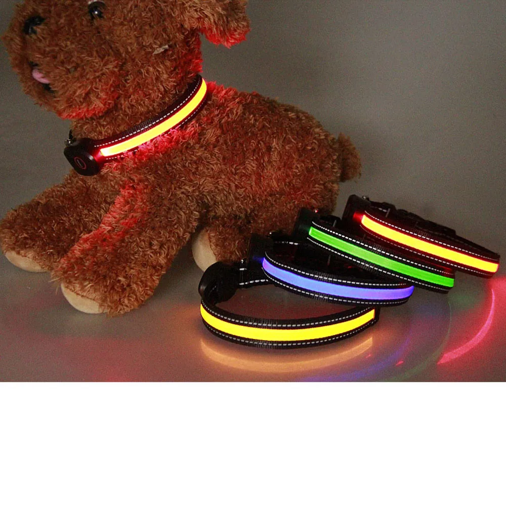 Adjustable Chargeable LED Light Pet Dog Safety Collar Flashing Glow Pet