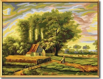 

MaHuaf-X235 Abstract 40x50cm Framed oil painting by numbers Beautiful countryside Decorative canvas pictures for living room