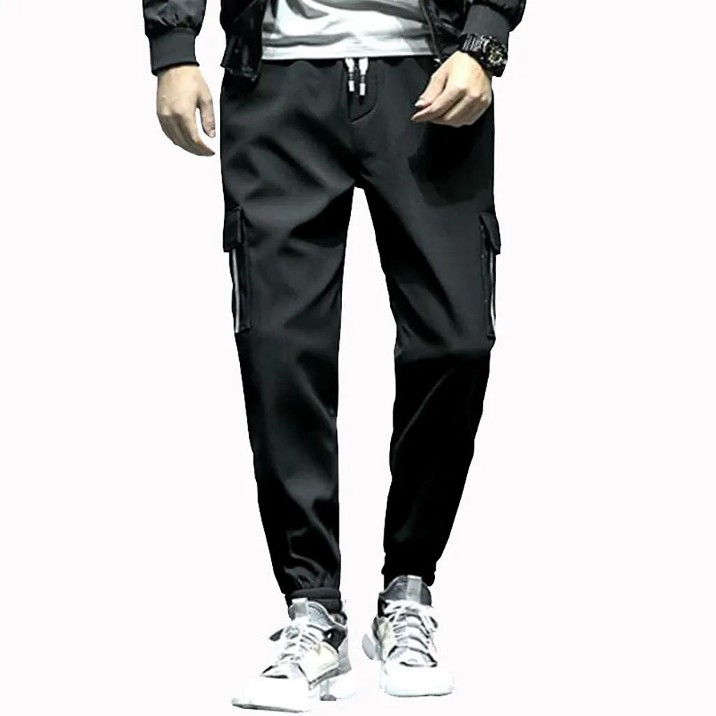 Mens Summer Overalls Pure Colour Comfortable Trousers