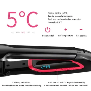 

480F Professional Flat Iron LCD Display Ceramic Electric Splint Hair Straightener Negative Ion Hair Straightener Dual-use Hair C