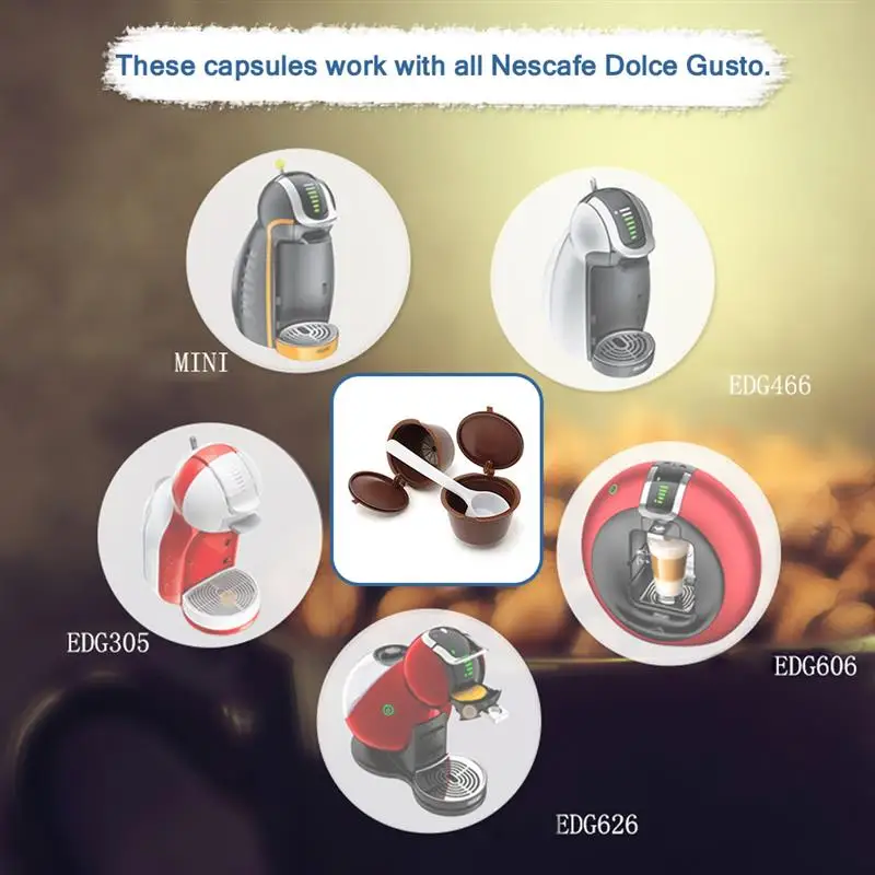 Для многоразового использования Nescafe Dolce Gusto Кофе фильтр для Кофе Pod для первоначальный с фильтром для кофемашины Nespresso многоразового 2 предмета капсулы 1 ложка