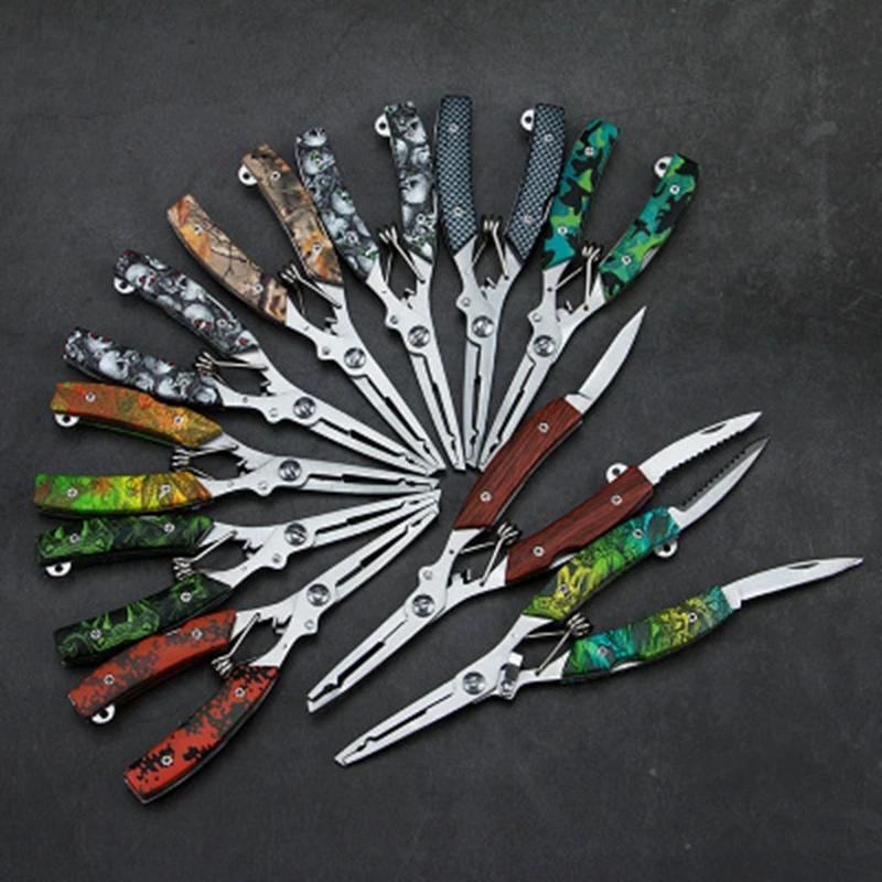 

Stainless Steel Fishing Plier Braid Line Lure Cutter Hook Remover Tackle Saw Cutting Knife Scissor multitool Curved Fishing Gear