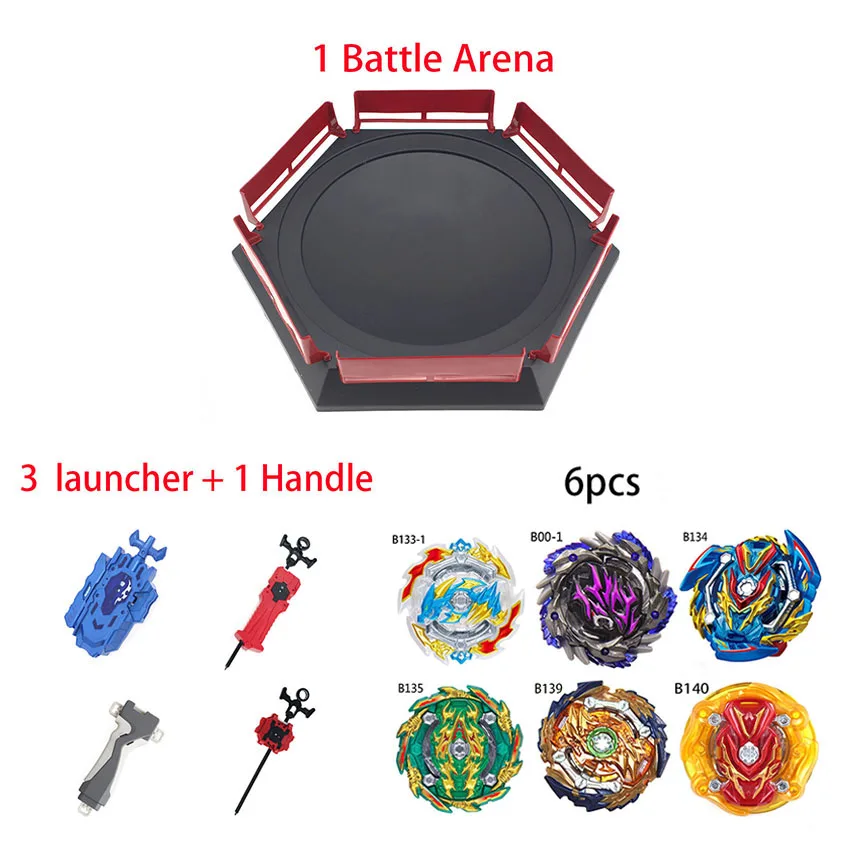 Spin Tops Beyblade Arena Stadium Toupie Spinning Top Metal 4D Fusion Toys For Children With Launcher Handle#E