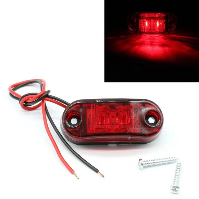 4x Red LED Side Marker Light Car Trailer Truck Clearance Lamp E11-marked 12V