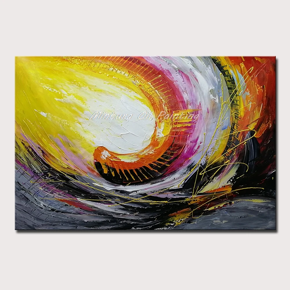 Mintura Hand Painted Oil Paintings on Canvas Abstract Storm Center Wall Picture for Living Room Home Decor Art No Framed | Дом и сад