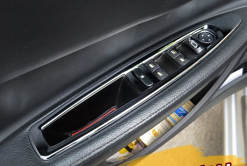 4 шт. для Citroen C-Quatre/C4 sedan 2009- двери автомобиля подлокотник окна переключатель Панель рамка декоративная яркая полоса наклейка