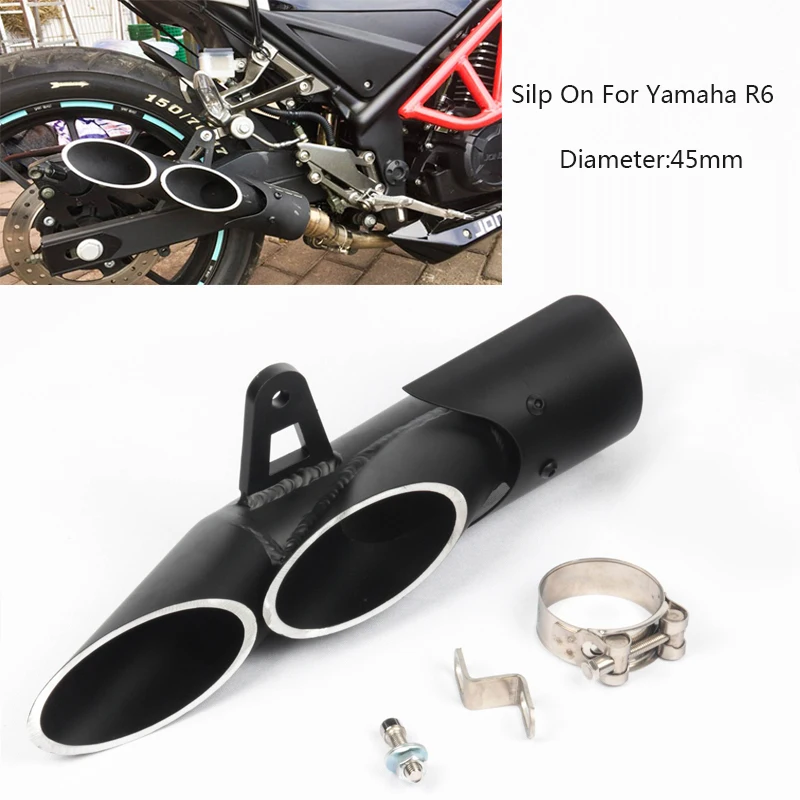 

For Yamaha YZF R6 Motorcycle Exhaust Tip Pipe Motorbike Modified Racing Project Inlet Exhaust Tail System No DB Killer Silp On