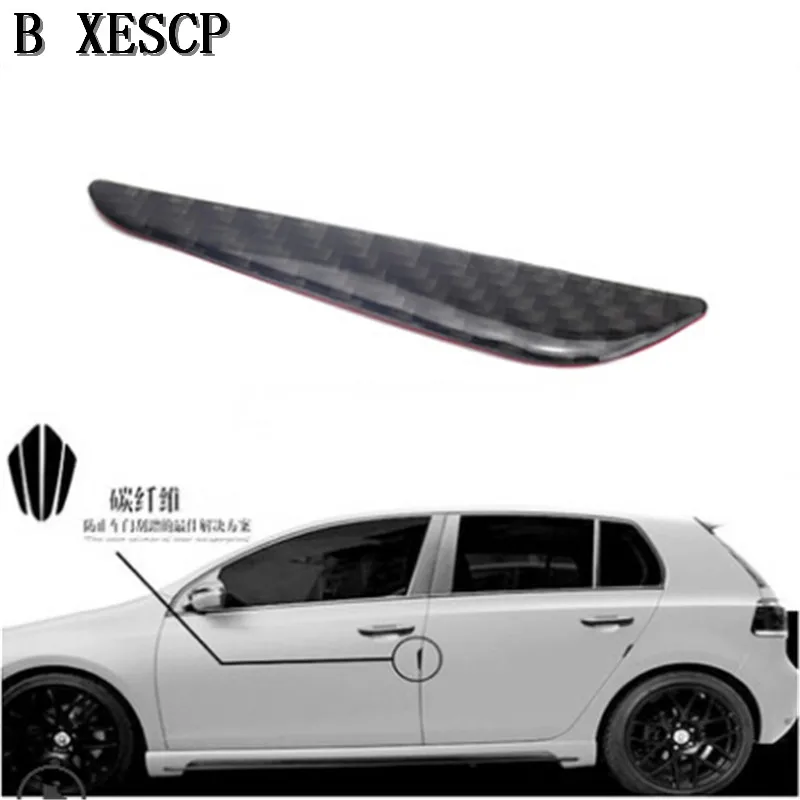 

BXESCP 4pcs carbon fiber Car Styling Door Decoration Strip General Car Crash Bar Anti-Rub Protection Stickers Accessories