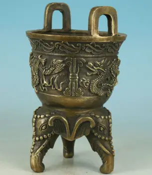 

Asian Chinese Old Bronze Carved DRagon Elephant Statue Buddha Incense Burner