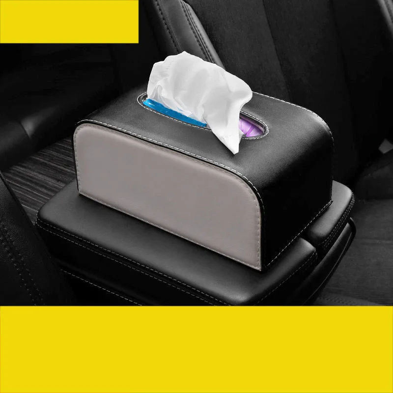 

lsrtw2017 fiber leather car tissue box for tesla model s model x 2015 2016 2017 2018 2019 75d 100d 90d 60d 80d with tesla logo