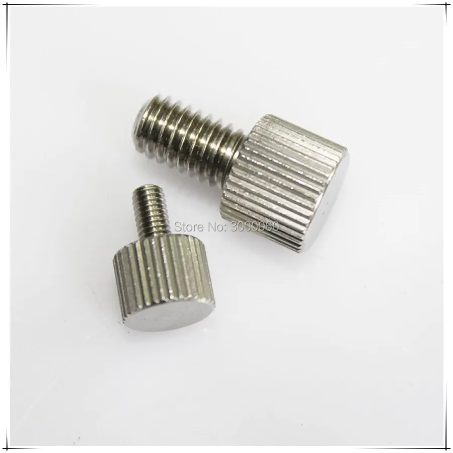16mm Length 303 Stainless Steel Thumb Screw M6-1 Metric Coarse Threads Plain Finish Knurled Head Fully Threaded Made in US 