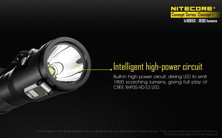 NITECORE Concept 1 1800 люмен CREE XHP35 HD E2 светодиодный фонарик 220 м дальность луча Магнитная Задняя крышка дизайн C1 фонарь фонарик