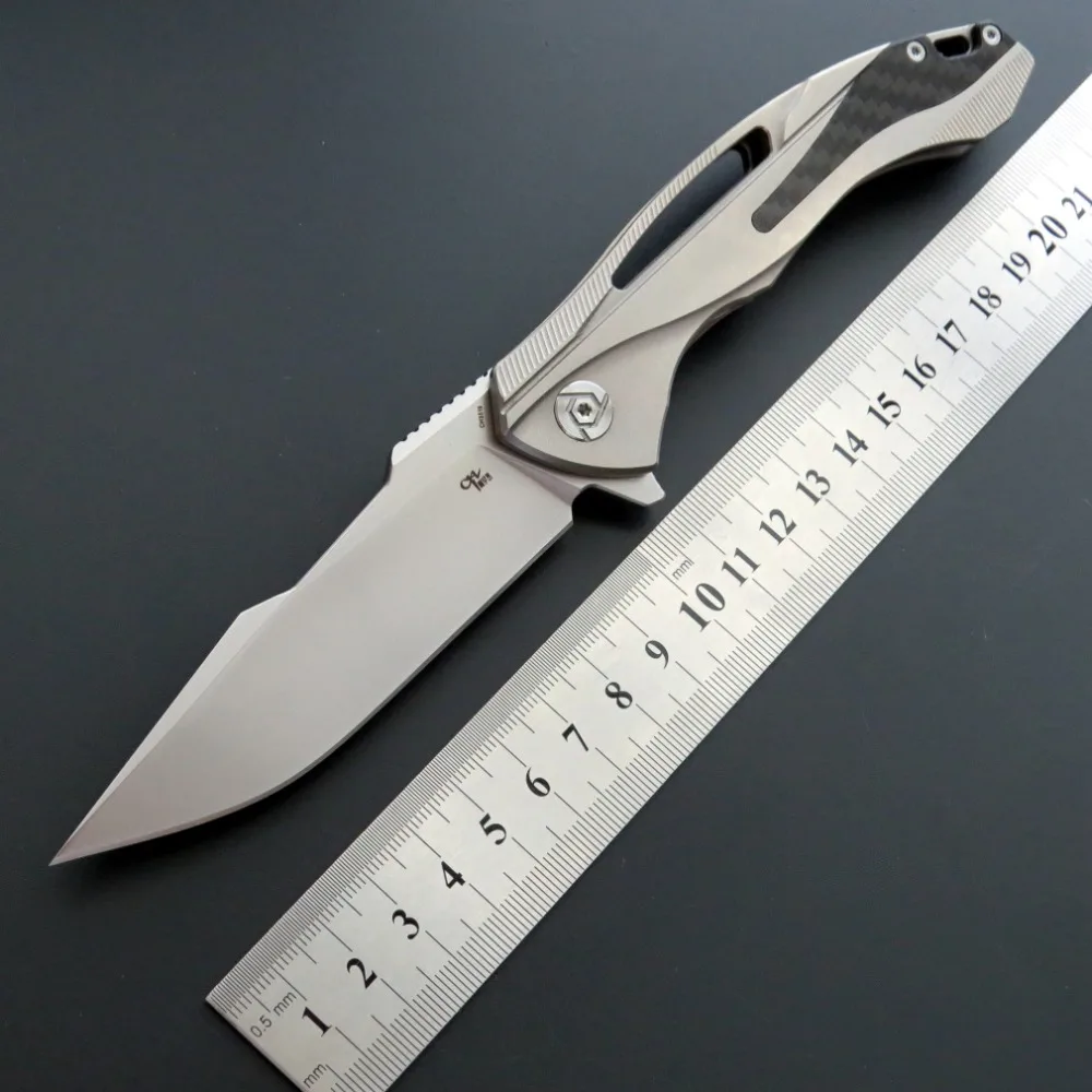 Tanie Eafengrow CH3519 nóż składany flipper S35VN łożyska kulkowe TC4 uchwyt camping polowanie kieszonkowe noże do owoców narzędzie edc