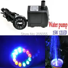 15 Вт 12LED гидропонная вода насос подводный для аквариума водонепроницаемый для аквариума Садовый пруд фонтан Крытый открытый красочный