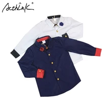 ActhInK/Новое свадебное платье для мальчиков с цветочным рисунком, рубашки с нагрудником, брендовые хлопковые рубашки с длинными рукавами для мальчиков рубашки для свадебной вечеринки для мальчиков YC045