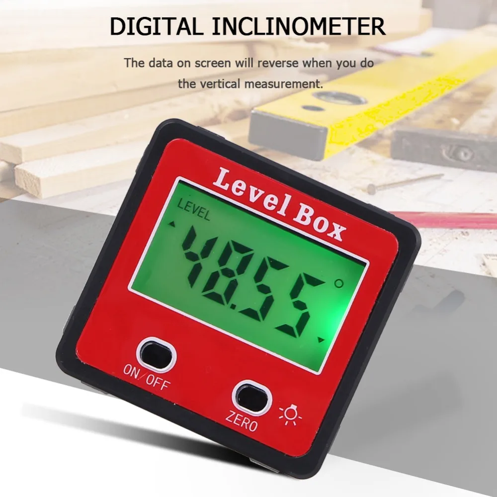 

High Precision Digital Inclinometer Spirit Level Box Protractor Angle Finder Gauge Meter Bevel