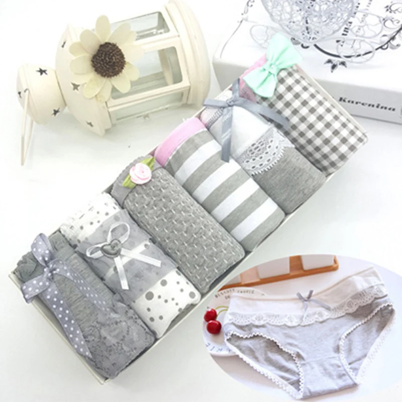 

6pcs/lot Panties Underwear Women Girls Cotton Underwear Briefs Sexy Panties Women Lace Lingeries Calcinhas Visavis Underpants C