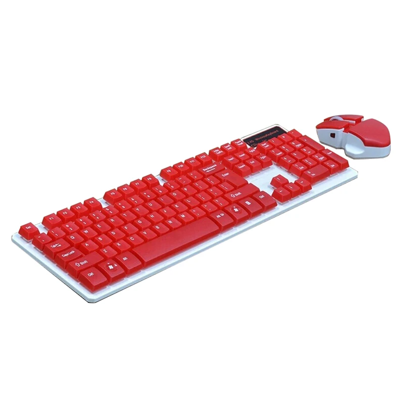 

2.4GHz Portable Cool Red Wireless Keyboard and Mouse Combo Set (Red)