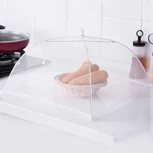Складная сеть экран крышка для еды всплывающая Крышка для еды купольная палатка сетчатый зонтик для Анти Москитная сетка кухонные аксессуары инструмент белый