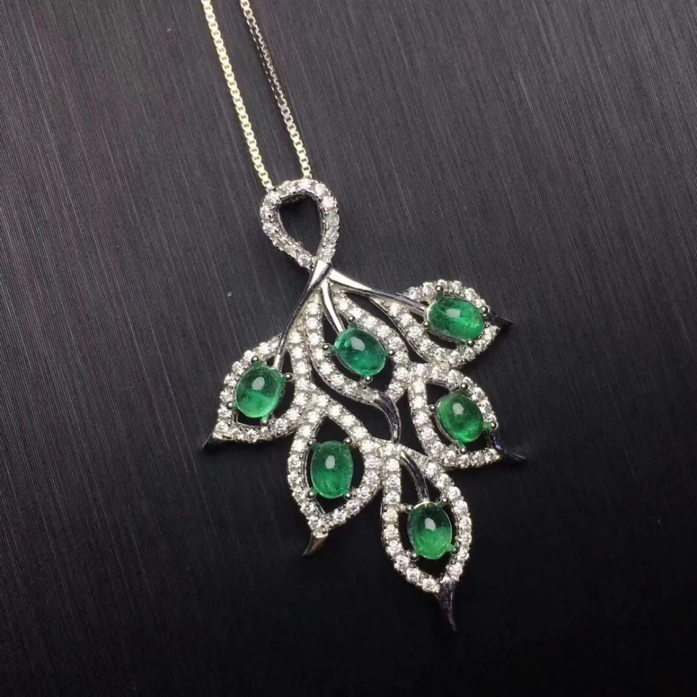 Collier pendentif S925 argent vert oeuf vert émeraude élégant cloches chanceux collier de pierres p