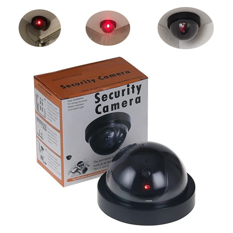 

2pcs Fake Camera Wireless Home Security Camera Simulated Video Surveillance Indoor Outdoor Monitor IR Light Dummy Camera Size S
