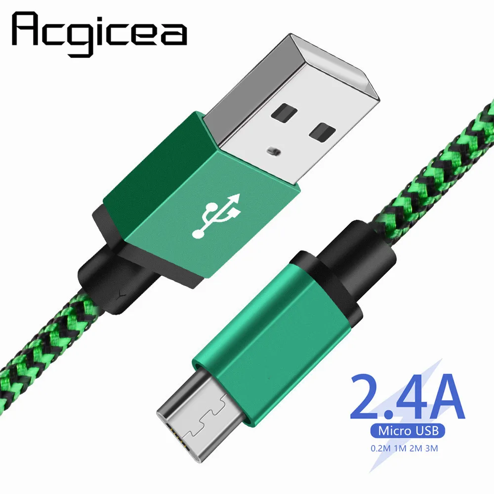 Micro USB Cable 0.2M 1M 2M 3M 2.1A Fast Charging For Android Mobile Phone Cables Xiaomi Samsung Huawei Microusb Wire | Мобильные