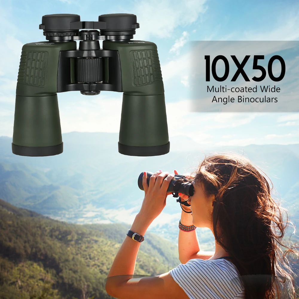Beileshi 10x50 High Powered Binoculars Outdoor Multi coated Wide Angle