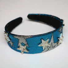 Трендовая Новинка, простая повязка на голову в стиле барокко, голубая звезда, аксессуары для волос, свадебная тиара, корона, ободок для волос, очаровательный Bijoux, для вечеринки, подарок для девушек