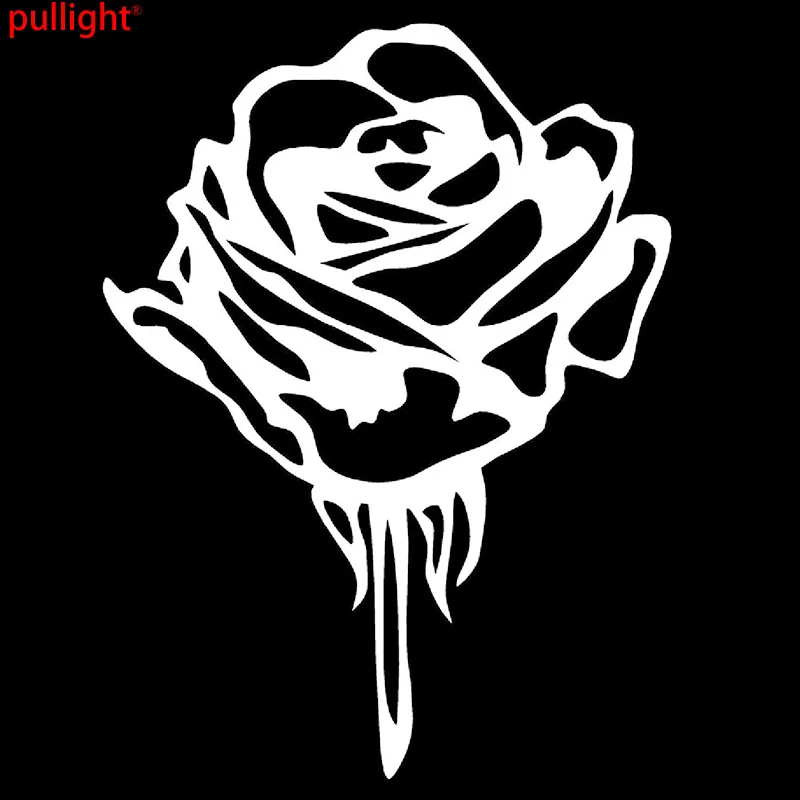 ROSE Vinyl Decal Sticker Car Window Bumper Wall Laptop Flower Black Love Symbol
