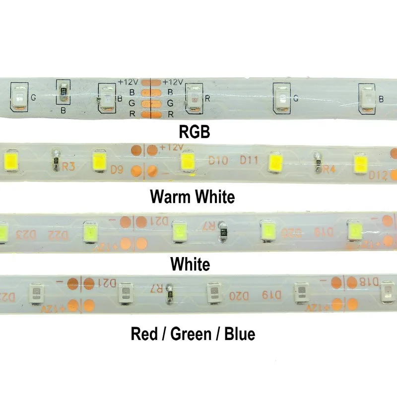 Светодиодные ленты 2835/3528 12V 60 светодиодный s/m гибкая светильник RGB/белый/теплый белый/синий/зеленый/красный/желтый Светодиодные ленты 5 м