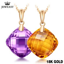 Шарм цитрин ожерелье 7.5CT Натуральный Аметист 18K желтый ювелирные изделия Мозаика Кристалл женский тренд классический кулон из чистого золота