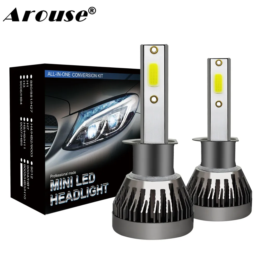 

2Pcs AROUSE Car Headllight H1 LED H4 LED Bulb H7 H8 H11 HB3 9005 9006 HB4 36W 6000LM 6000K Fog Light 12V 24V Auto Headlamp Lamps