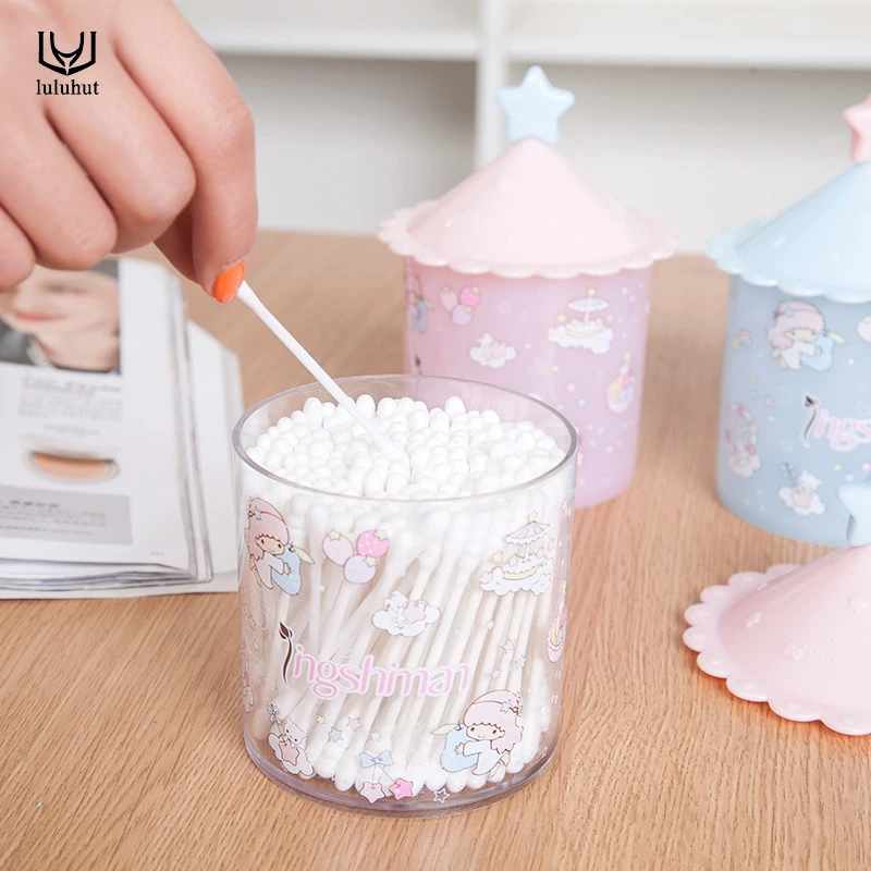 

luluhut Cute lovely design cotton swab box cotton bud holder toothpick holder room decorate jewelry box household organizer