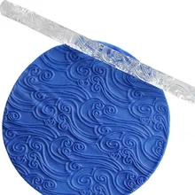 Акриловая Скалка тисненая Текстура Цветок древесины морская волна для сахара ремесло помадка торт инструменты украшения 16*1 см