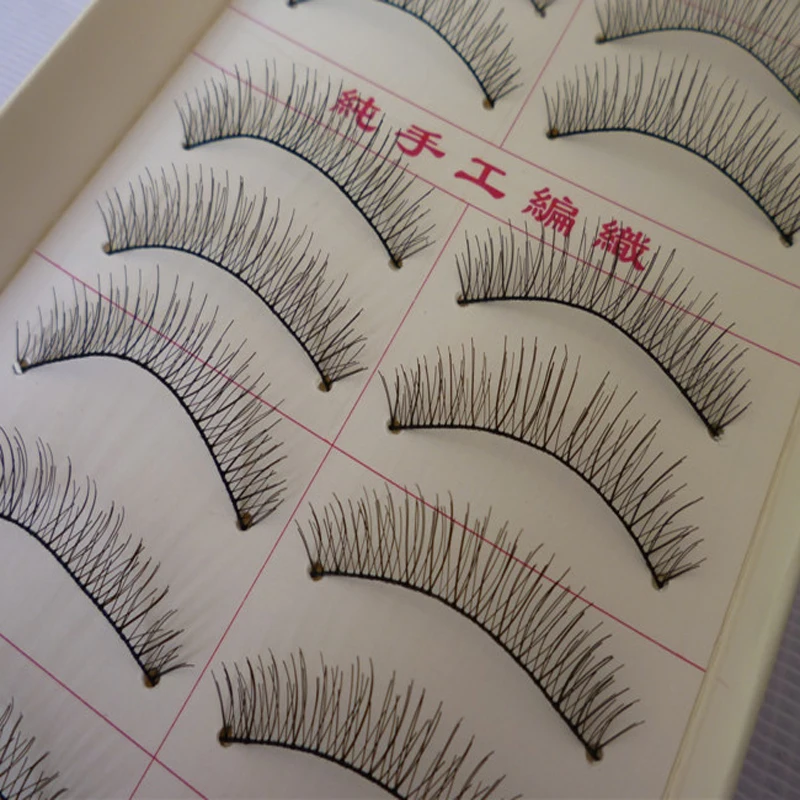 

YOKPN Short Thick Natural Bare Makeup False Eyelashes Handmade Cotton Stems False Eyelashes Natural False Eyelashes Makeup Tools