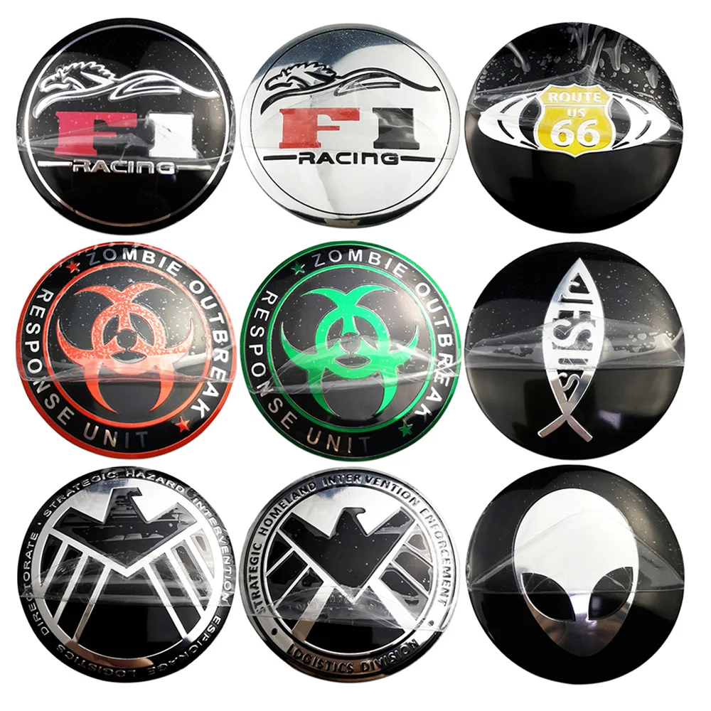 

For Mercedes Benz W210 Chevrolet Dodge Skoda Volkswagen Camry Honda Car Styling Cartoon Logo Anti Dirty Tire Center Caps Sticker
