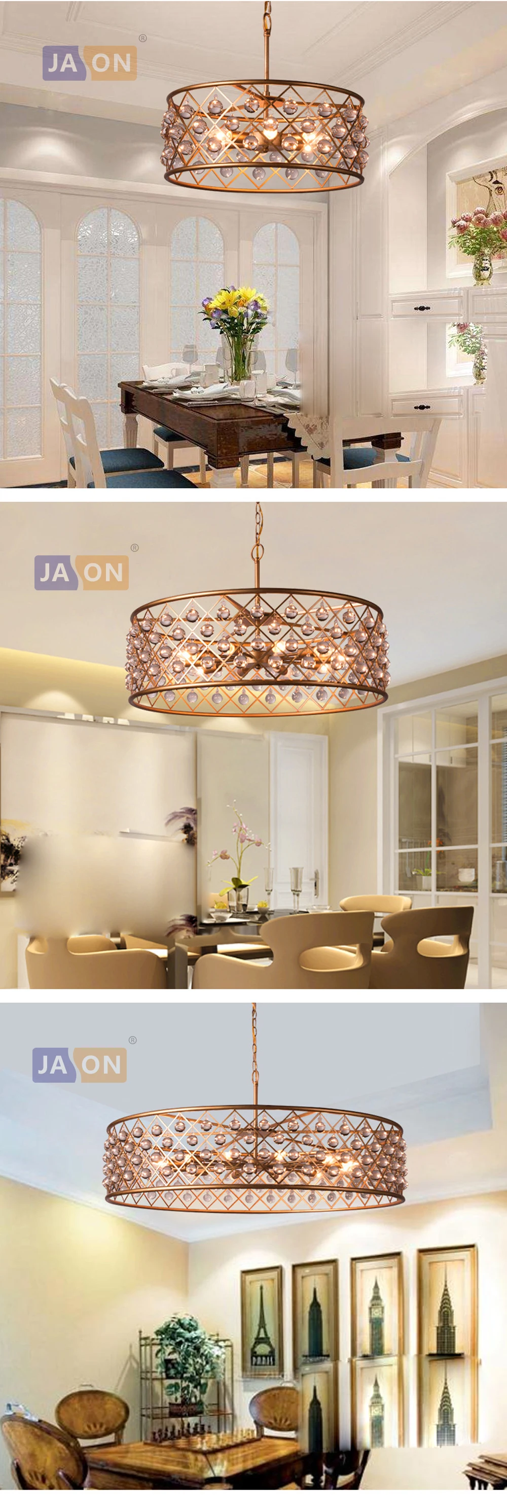 Led e14 американская железная Хрустальная Золотая прозрачная люстра освещение Lamparas De Techo подвесной светильник для фойе спальни