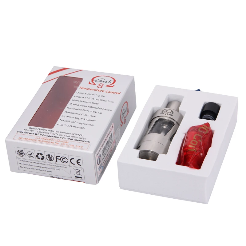 Original Innokin iSub-S TC Atomizer 4.5ml Top Filling iSub S Tank Top filling Design Clearomizer Adjustable Airflow Vape 01