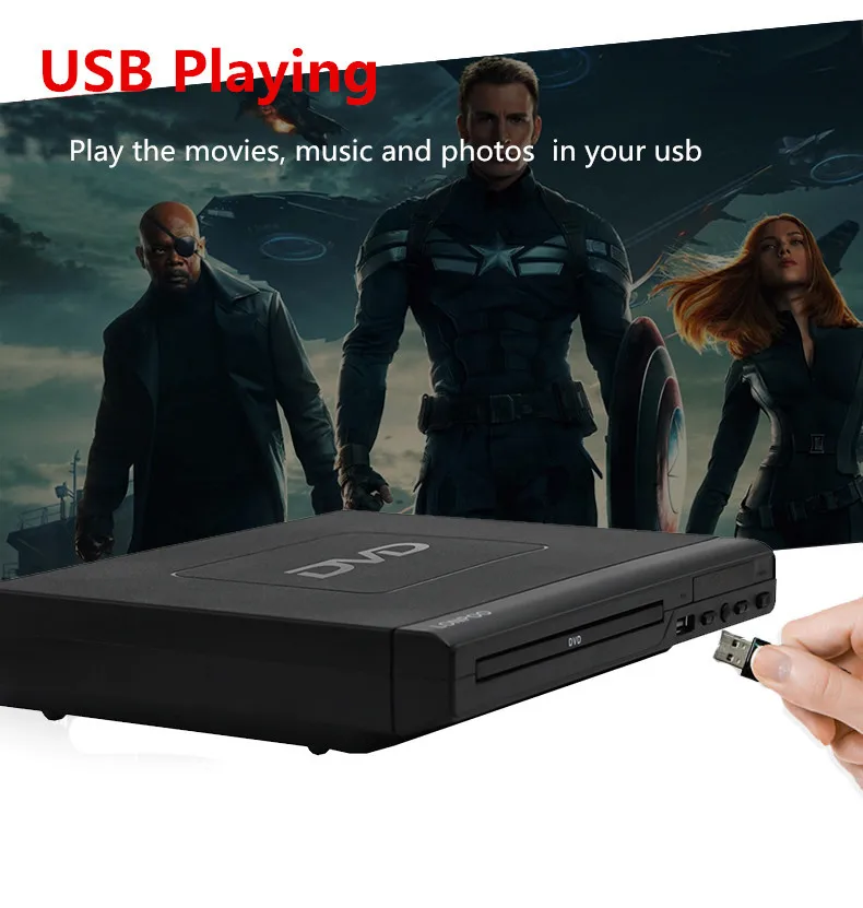 LONPOO дешевый мини пластиковый DVD плеер без региона USB RCA dvd-плеер многоязычный DVD плеер DIVX MPEG4 DVD CD RW MP3