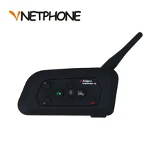 VNETPHONE 1200m Motorcycle Helmet Bluetooth Interphone Headset 4 Riders BT Intercom with FM Radio Wireless Interphone MP3