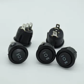 

5Pcs ON/OFF/ON 3 Position 3Pin SPDT Round Boat Rocker Switch 6A/250V 10A/125V AC hopping