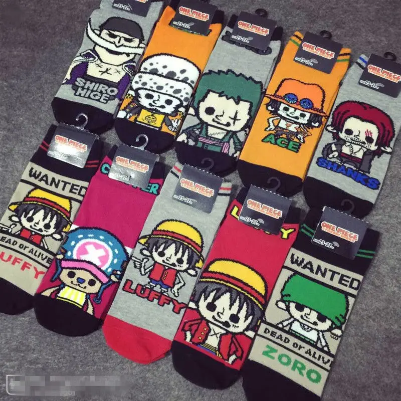 18 компл./лот цельнокроеные носки Luffy / Nami Robin Chopper хлопок с символикой Аниме