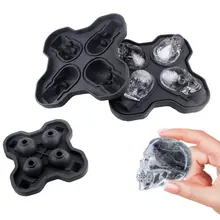 Череп абсолютно новая форма 3D форма для льда производитель бар вечерние Силиконовые Формочки шоколадная Форма Подарочные инструменты для мороженого