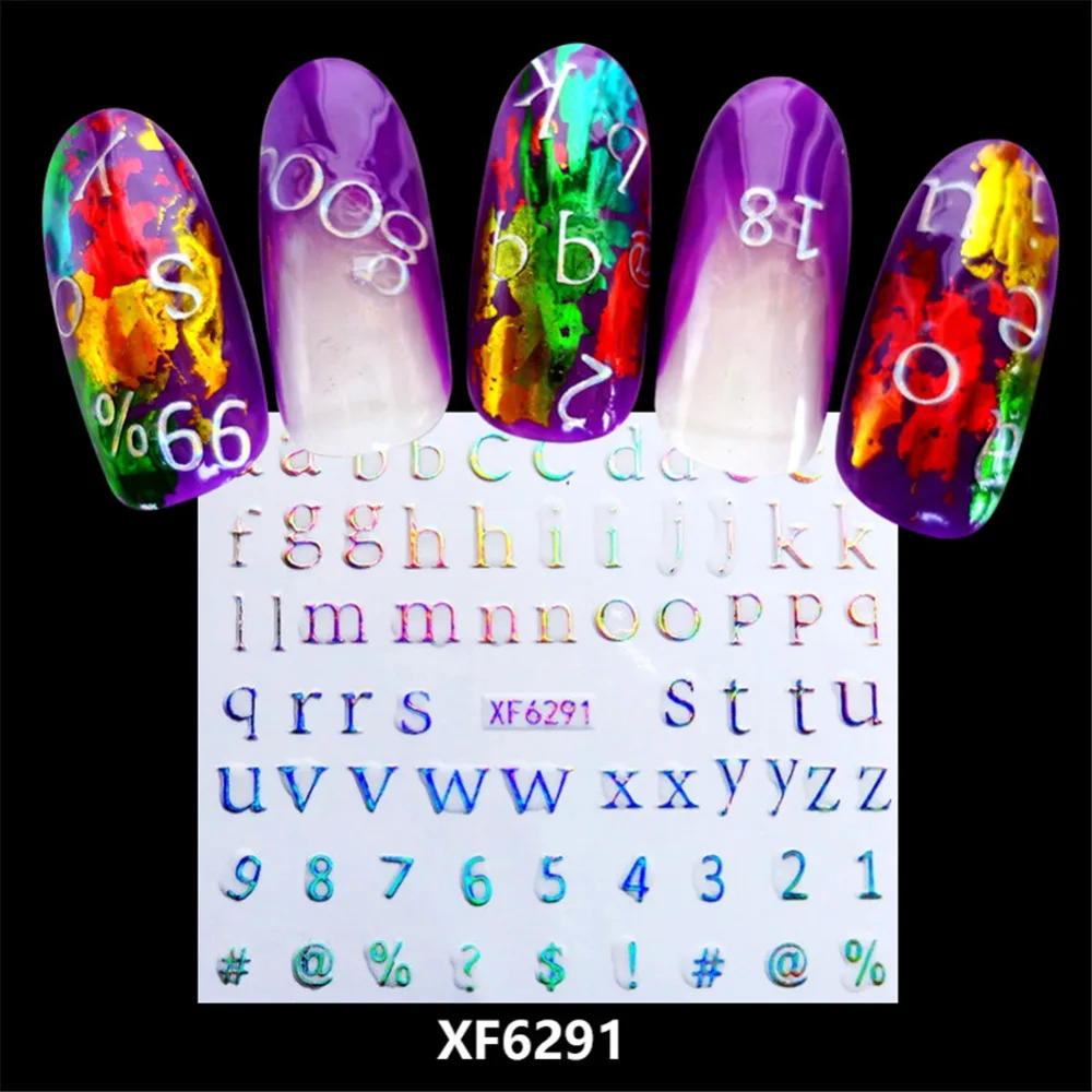 

28 Types Letters Diamond Pattern Nail Art Stickers Manicure Decals Transfer DIY Nail Tips Sticker Nail Art Design Decorations