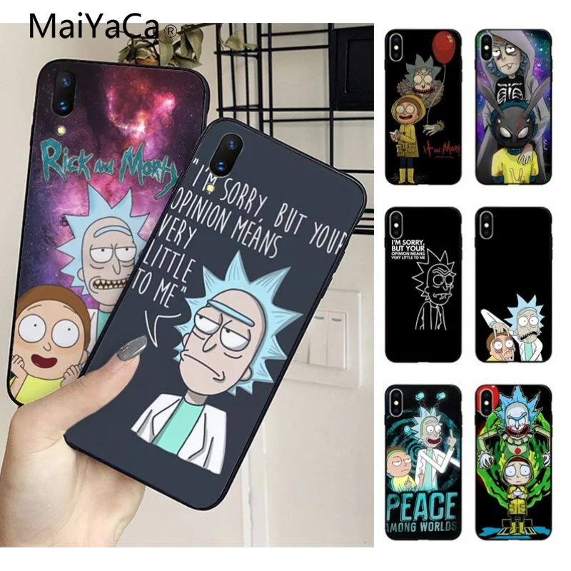 

MaiYaCa Funny Cartoon Comic Meme Rick And Morty Soft silicon cover case For iphone 5 5s SE 6s 6plus 7 8plus 8 X XS XR XSMAX