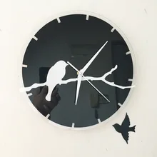 Подвесные настенные часы птица современный лаконичный стиль Современный Камин объемное украшение Модное искусство кварцевые зеркальные часы