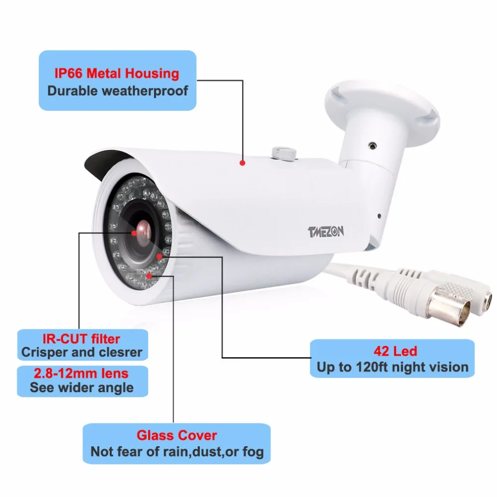 Tmezon AHD 16CH 1080P DVR 16 шт. 2.0MP камера 2 8 12 мм зум объектив CCTV домашняя система