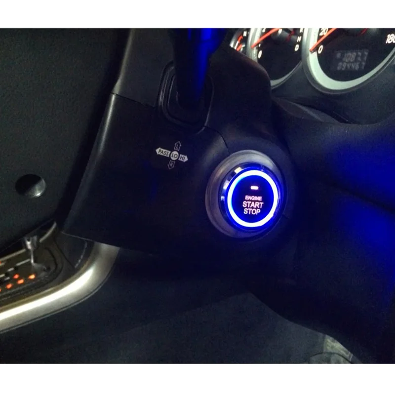 12V Car Alarm One Start Stop Button  auto Engine Push No RFID Lock Keyless Entry System  Lock Anti-theft System RU In Stock