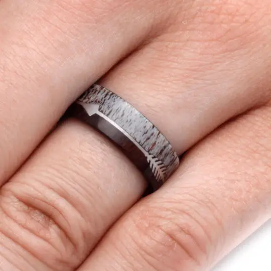 Шардон титановые Свадебные кольца с оленем и железным деревом Мужская Свадебная