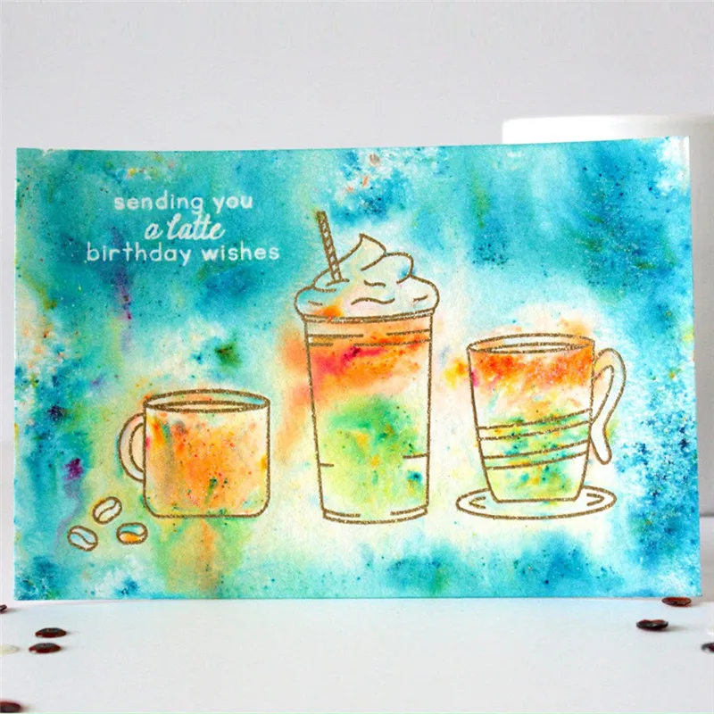 

DiyArts Metal Cutting Dies Drink Stamps Clear and/with Dies Coffee for Card Making for Scrapbooking Metal Tea Craft New Tamplate